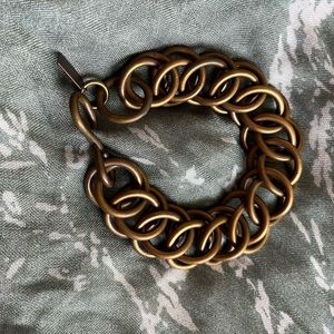 Artisan bracelet oxidized brass Persian chain style small